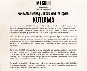 MESDER’DEN “UNESCO EDEBİYAT ŞEHRİ “KUTLAMA MESAJI